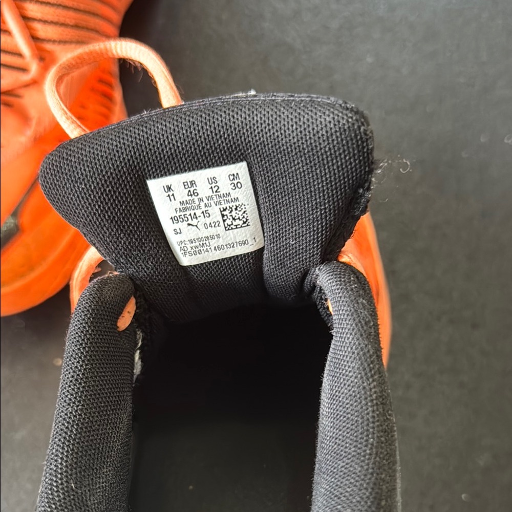 Puma Vibrant Orange and Black Sneakers - Picture 2 of 3